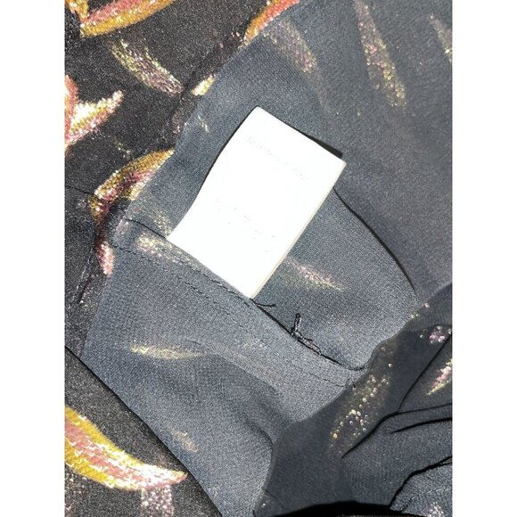 Saloni Black & Metallic Patterned Ruffle Hem Long Sleeve Back Zip Closure Women' - Picture 9 of 11